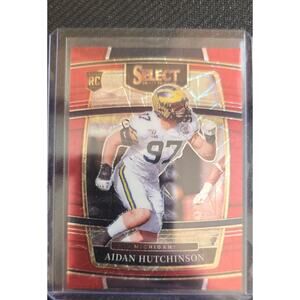 2022 Panini Select Draft Picks - Aidan Hutchinson #33 Red Lazer Prizm (RC)
